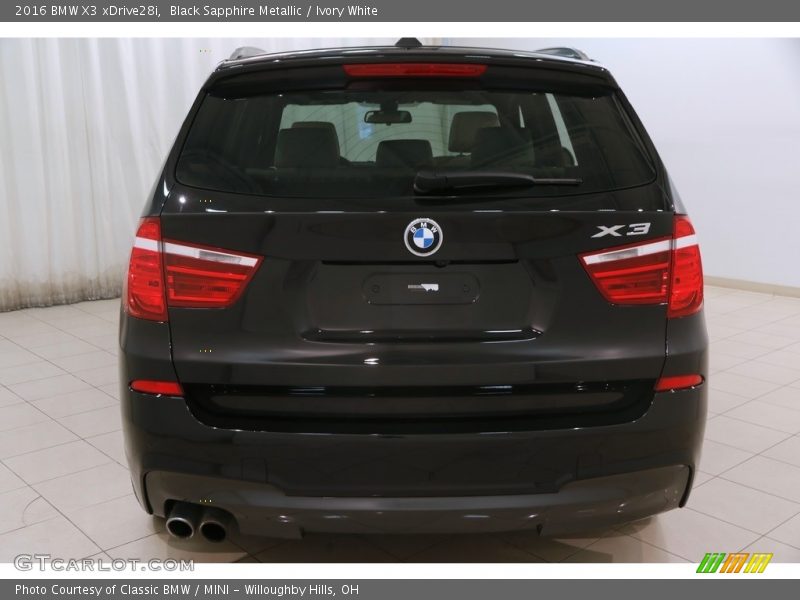 Black Sapphire Metallic / Ivory White 2016 BMW X3 xDrive28i