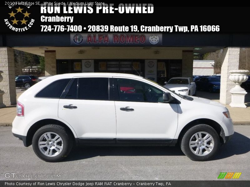 White Suede / Medium Light Stone 2010 Ford Edge SE