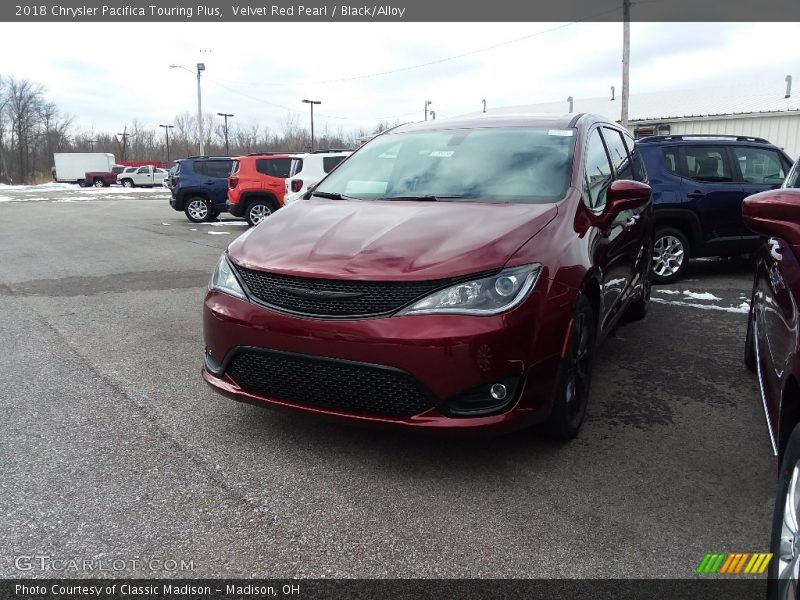 Velvet Red Pearl / Black/Alloy 2018 Chrysler Pacifica Touring Plus