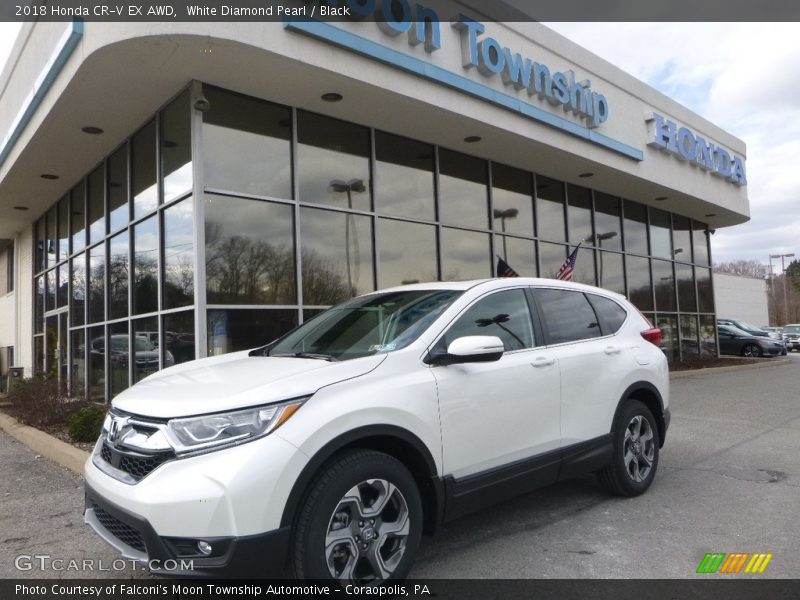 White Diamond Pearl / Black 2018 Honda CR-V EX AWD