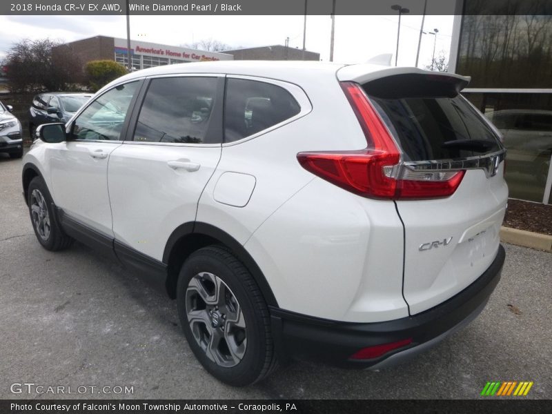 White Diamond Pearl / Black 2018 Honda CR-V EX AWD