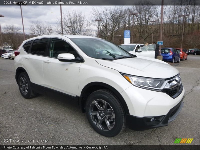 White Diamond Pearl / Black 2018 Honda CR-V EX AWD