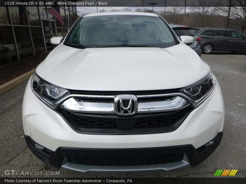 White Diamond Pearl / Black 2018 Honda CR-V EX AWD