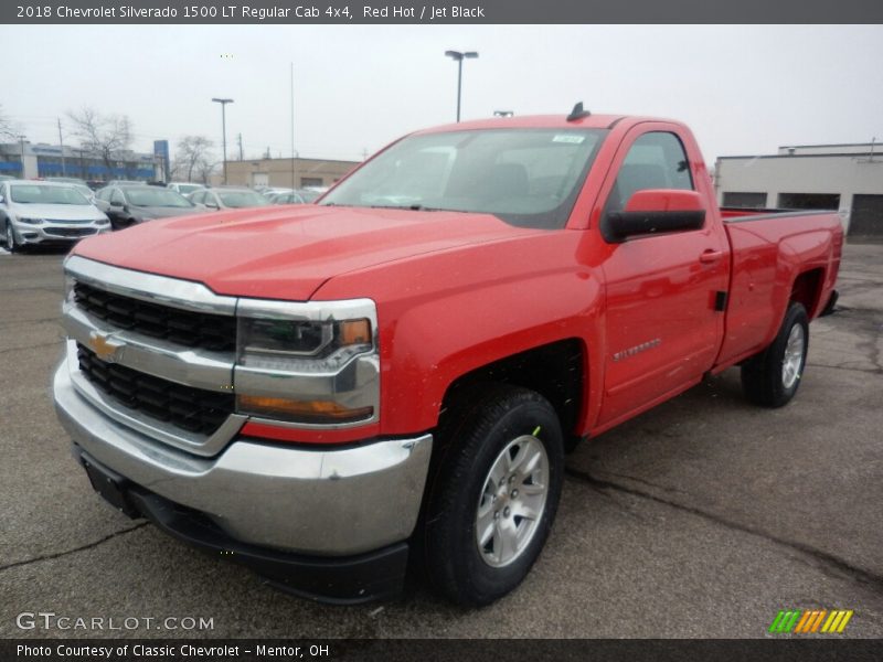 Red Hot / Jet Black 2018 Chevrolet Silverado 1500 LT Regular Cab 4x4