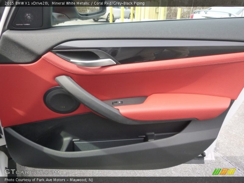 Mineral White Metallic / Coral Red/Grey-Black Piping 2015 BMW X1 xDrive28i