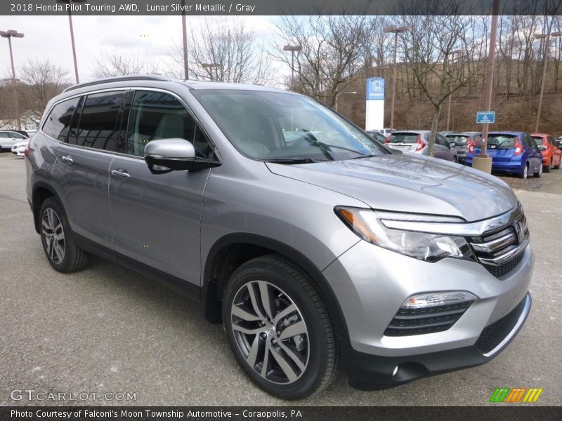 Lunar Silver Metallic / Gray 2018 Honda Pilot Touring AWD