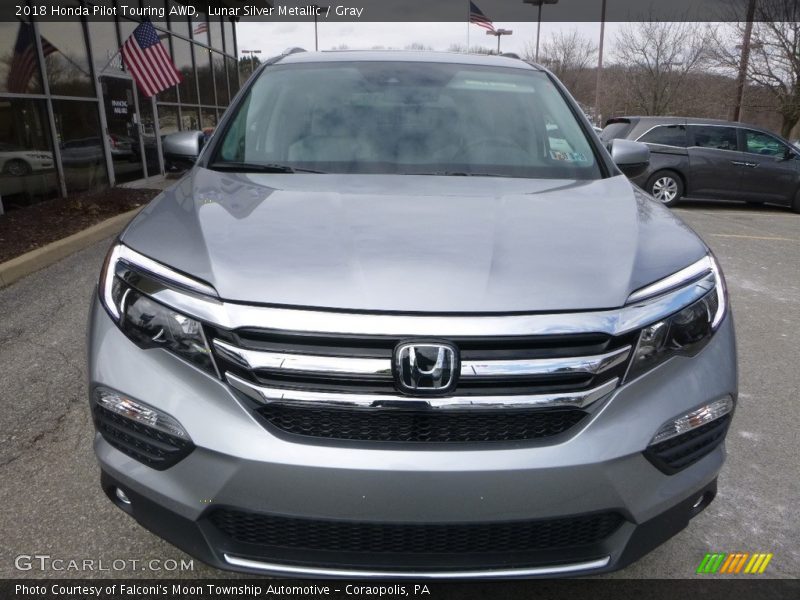 Lunar Silver Metallic / Gray 2018 Honda Pilot Touring AWD