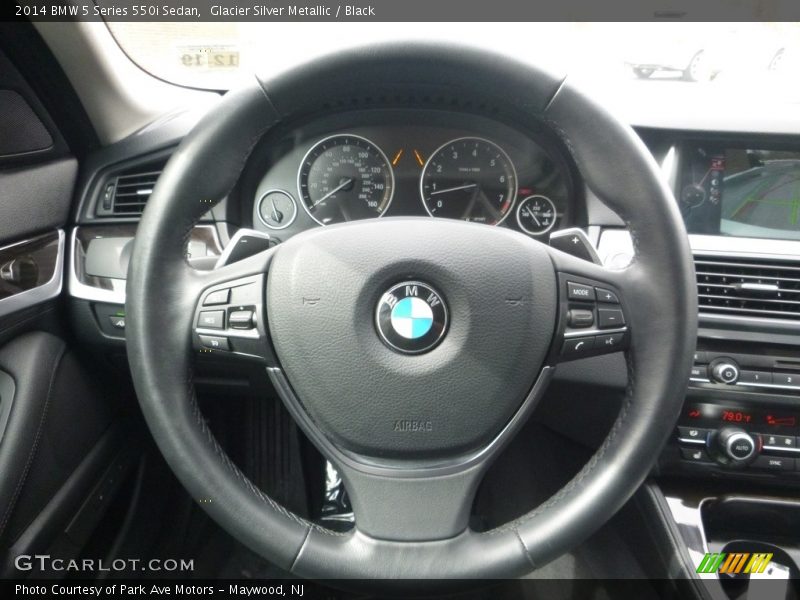 Glacier Silver Metallic / Black 2014 BMW 5 Series 550i Sedan
