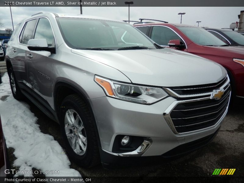 Silver Ice Metallic / Jet Black 2018 Chevrolet Traverse LT AWD