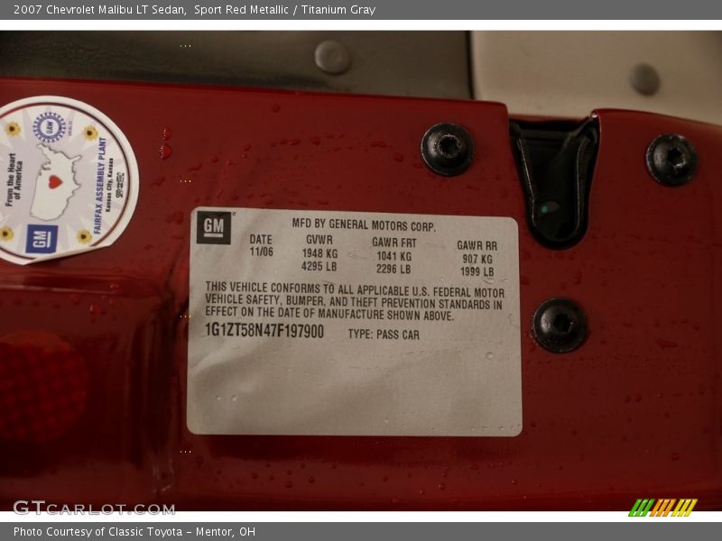 Sport Red Metallic / Titanium Gray 2007 Chevrolet Malibu LT Sedan