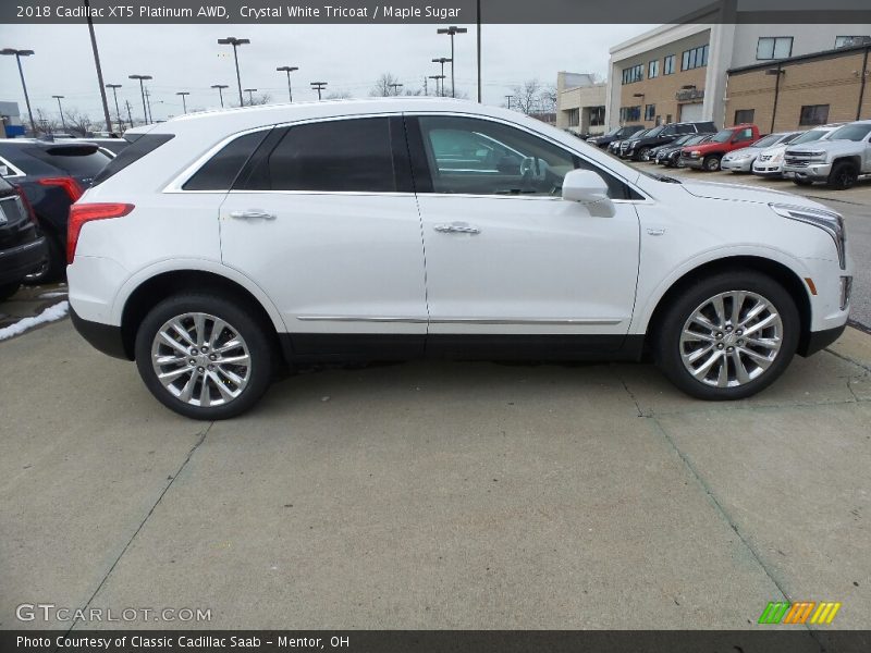 Crystal White Tricoat / Maple Sugar 2018 Cadillac XT5 Platinum AWD