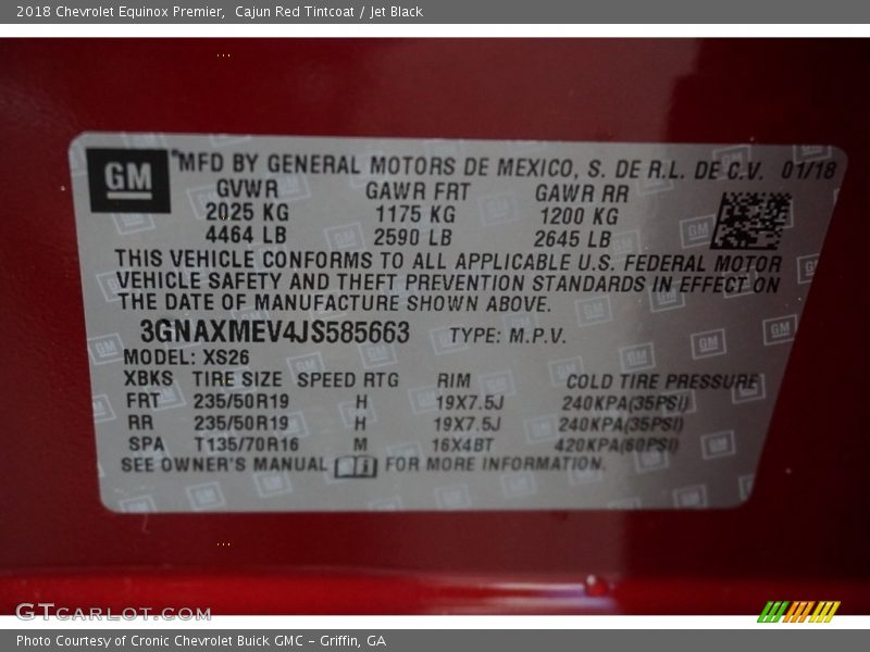 Cajun Red Tintcoat / Jet Black 2018 Chevrolet Equinox Premier