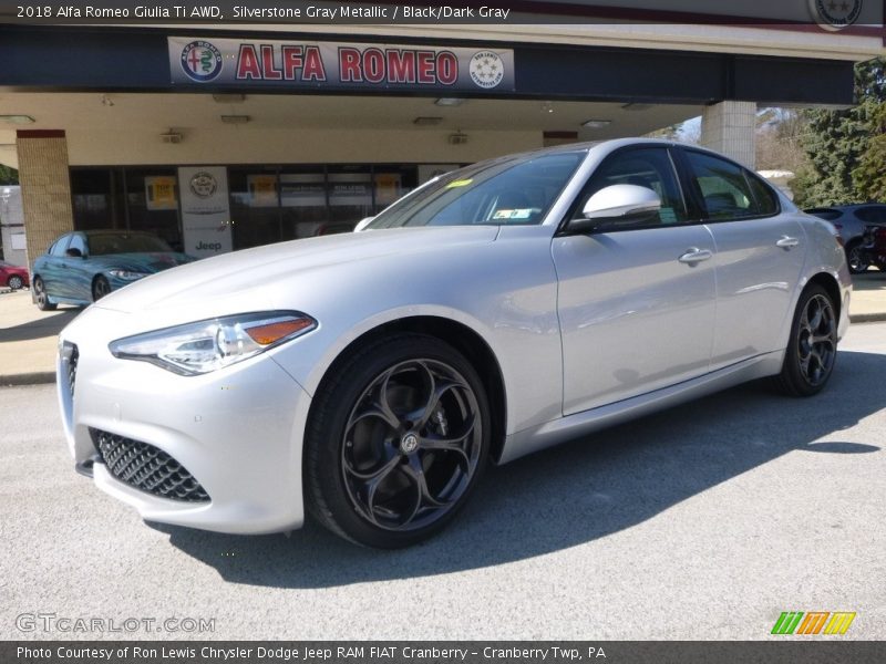 Silverstone Gray Metallic / Black/Dark Gray 2018 Alfa Romeo Giulia Ti AWD