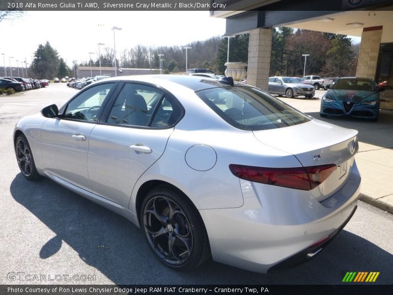 Silverstone Gray Metallic / Black/Dark Gray 2018 Alfa Romeo Giulia Ti AWD