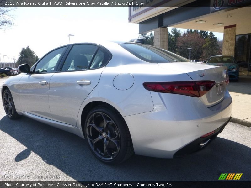 Silverstone Gray Metallic / Black/Dark Gray 2018 Alfa Romeo Giulia Ti AWD