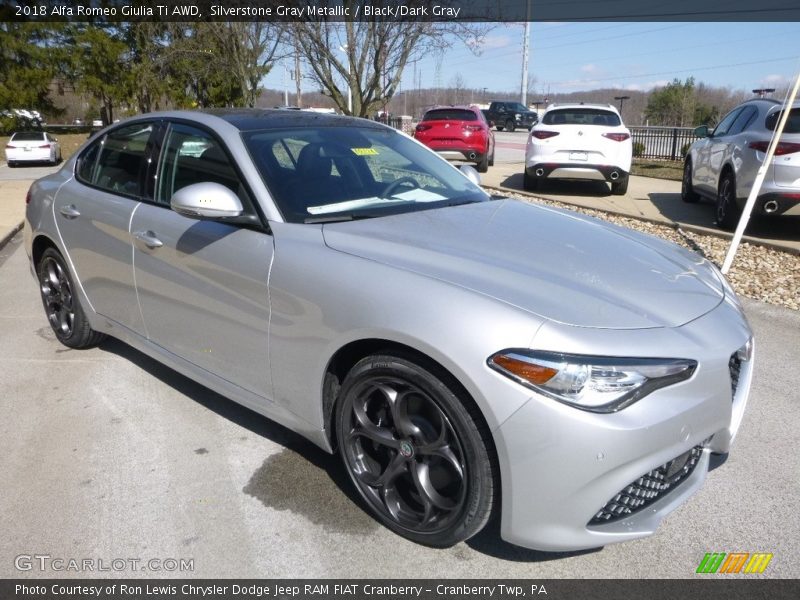 Silverstone Gray Metallic / Black/Dark Gray 2018 Alfa Romeo Giulia Ti AWD