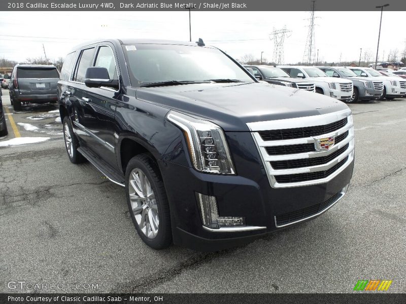 Dark Adriatic Blue Metallic / Shale/Jet Black 2018 Cadillac Escalade Luxury 4WD