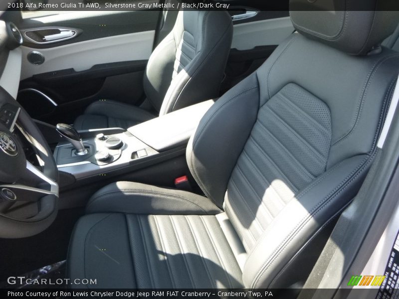 Silverstone Gray Metallic / Black/Dark Gray 2018 Alfa Romeo Giulia Ti AWD