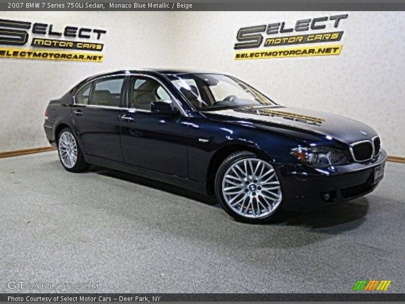 Monaco Blue Metallic / Beige 2007 BMW 7 Series 750Li Sedan