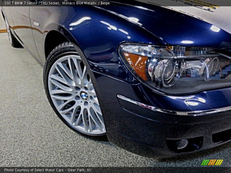 Monaco Blue Metallic / Beige 2007 BMW 7 Series 750Li Sedan