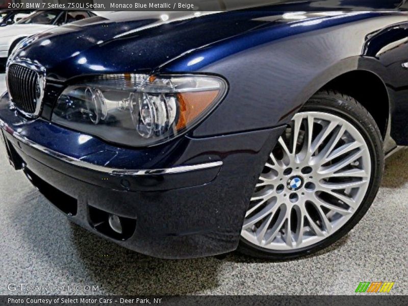 Monaco Blue Metallic / Beige 2007 BMW 7 Series 750Li Sedan