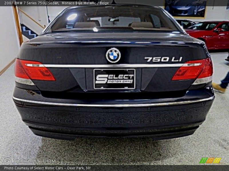 Monaco Blue Metallic / Beige 2007 BMW 7 Series 750Li Sedan