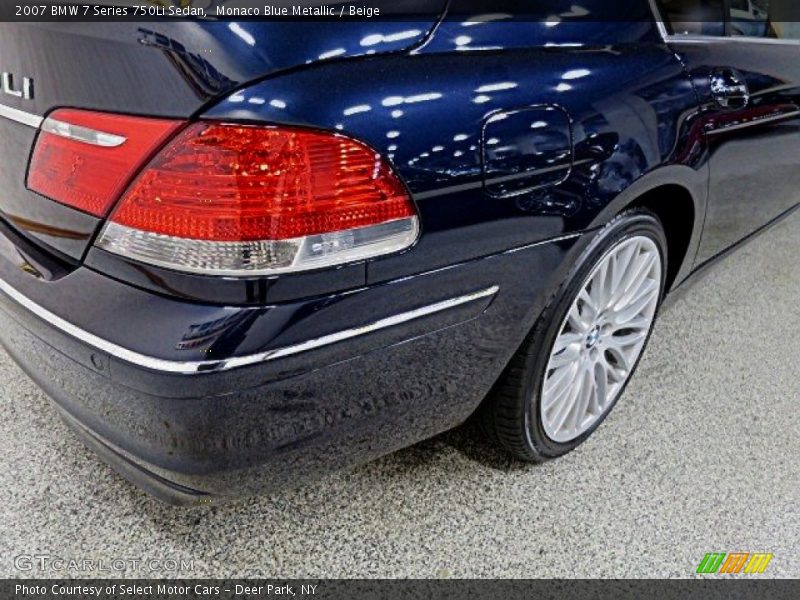 Monaco Blue Metallic / Beige 2007 BMW 7 Series 750Li Sedan
