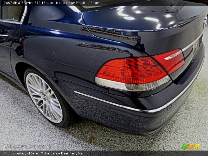 Monaco Blue Metallic / Beige 2007 BMW 7 Series 750Li Sedan