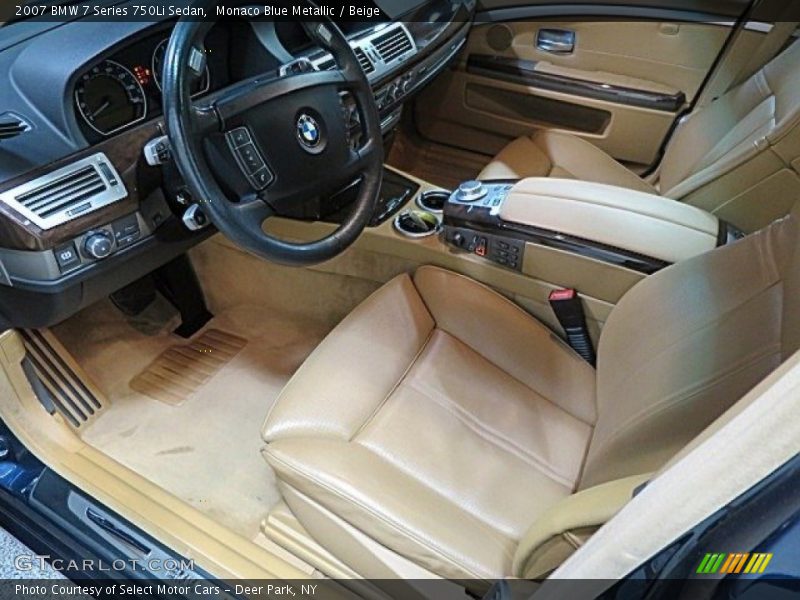 Monaco Blue Metallic / Beige 2007 BMW 7 Series 750Li Sedan