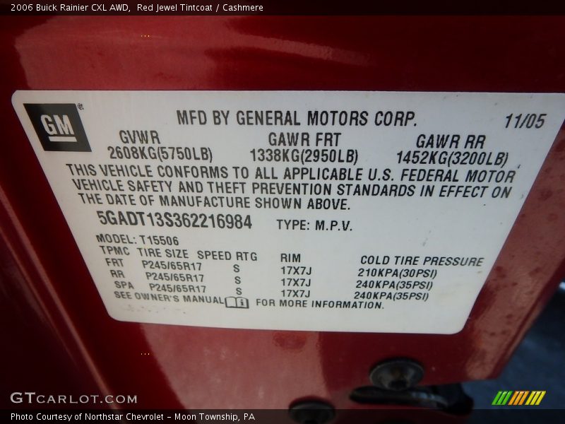 Red Jewel Tintcoat / Cashmere 2006 Buick Rainier CXL AWD