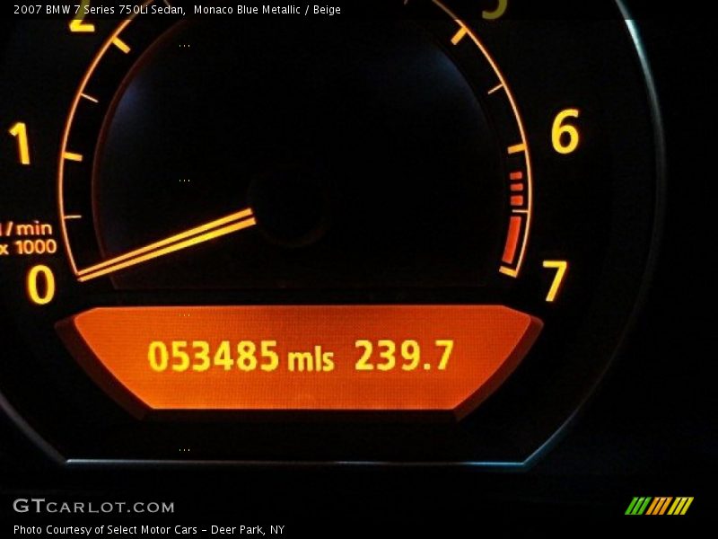 Monaco Blue Metallic / Beige 2007 BMW 7 Series 750Li Sedan