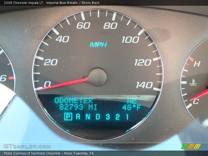 Imperial Blue Metallic / Ebony Black 2008 Chevrolet Impala LT
