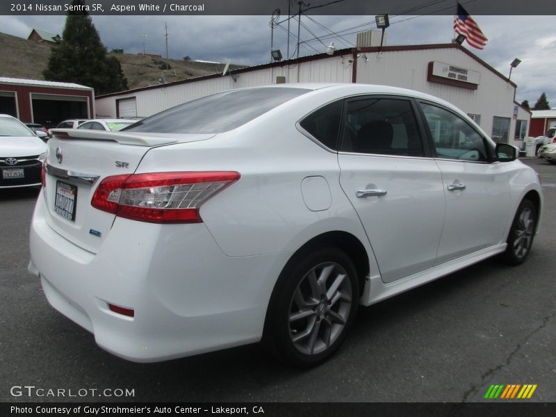Aspen White / Charcoal 2014 Nissan Sentra SR