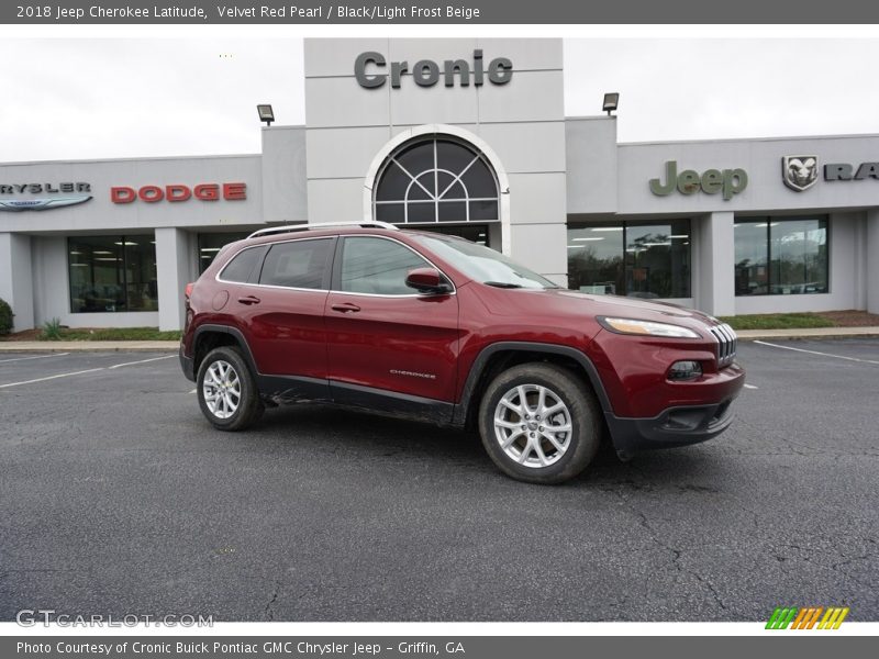 Velvet Red Pearl / Black/Light Frost Beige 2018 Jeep Cherokee Latitude