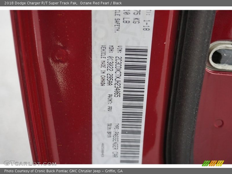 Octane Red Pearl / Black 2018 Dodge Charger R/T Super Track Pak
