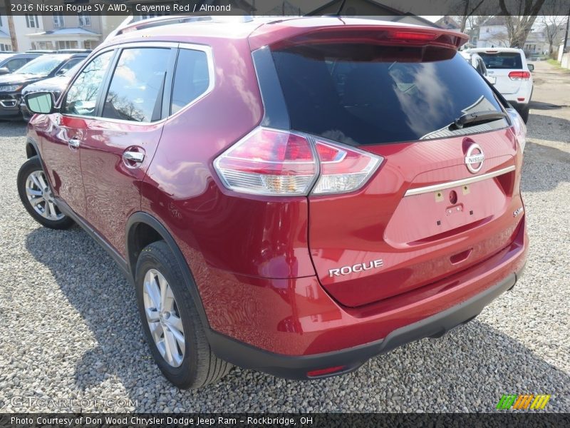 Cayenne Red / Almond 2016 Nissan Rogue SV AWD