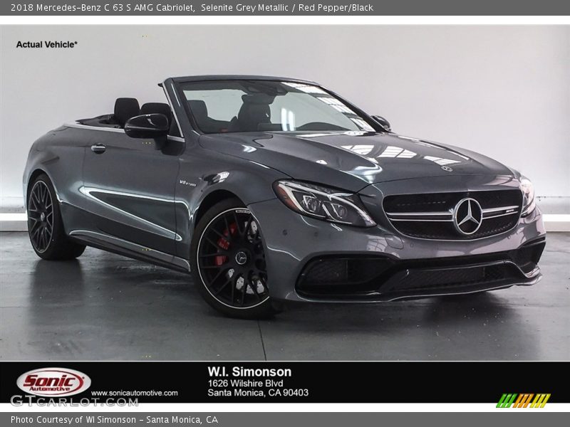 Selenite Grey Metallic / Red Pepper/Black 2018 Mercedes-Benz C 63 S AMG Cabriolet