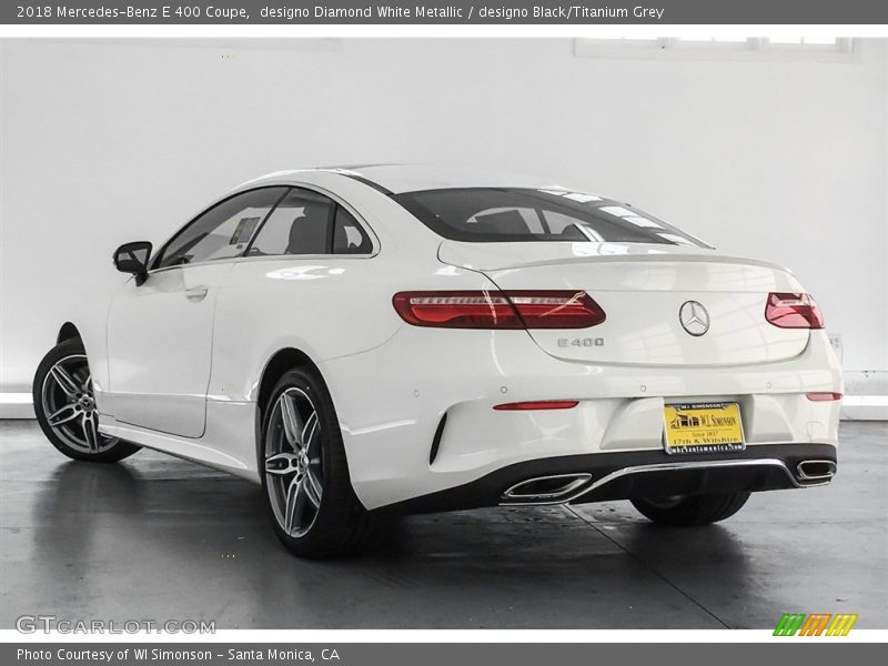 designo Diamond White Metallic / designo Black/Titanium Grey 2018 Mercedes-Benz E 400 Coupe