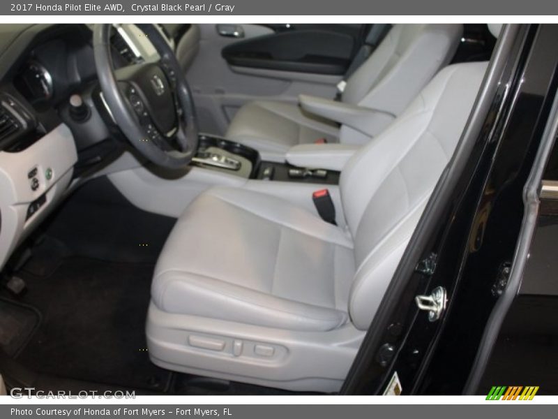 Crystal Black Pearl / Gray 2017 Honda Pilot Elite AWD