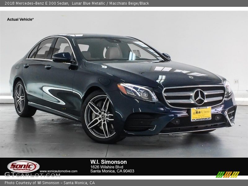 Lunar Blue Metallic / Macchiato Beige/Black 2018 Mercedes-Benz E 300 Sedan