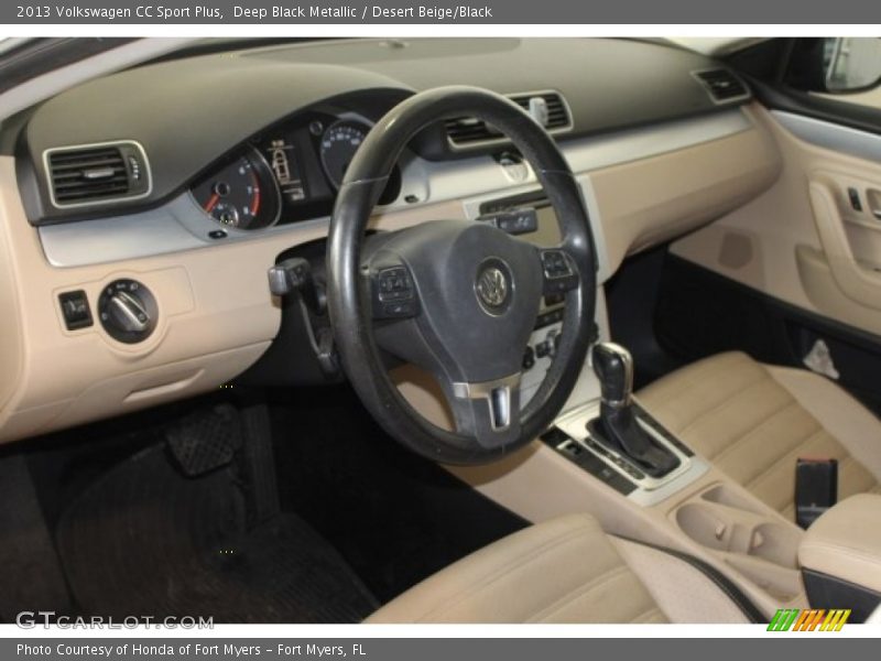 Deep Black Metallic / Desert Beige/Black 2013 Volkswagen CC Sport Plus