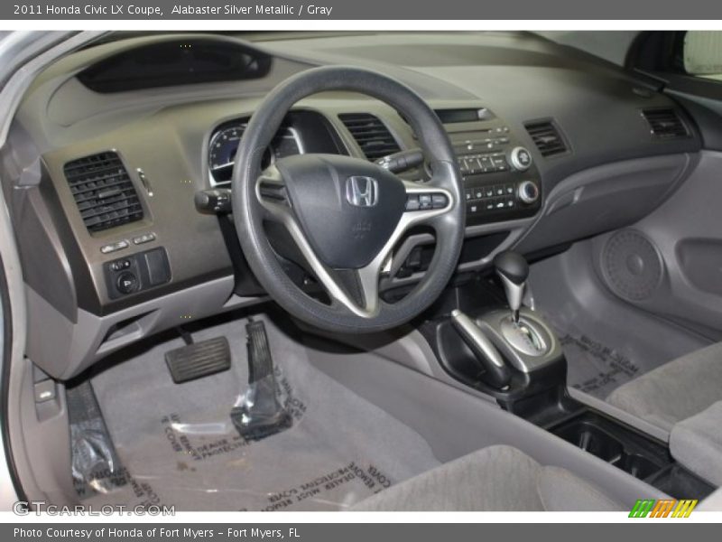 Alabaster Silver Metallic / Gray 2011 Honda Civic LX Coupe