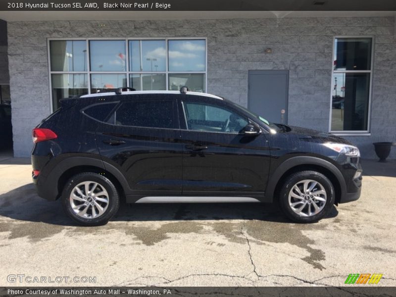 Black Noir Pearl / Beige 2018 Hyundai Tucson SEL AWD