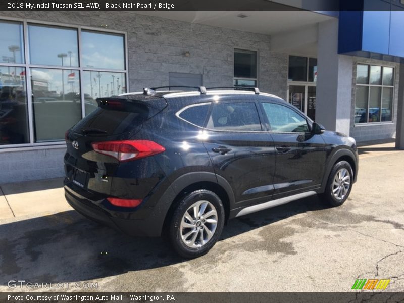 Black Noir Pearl / Beige 2018 Hyundai Tucson SEL AWD