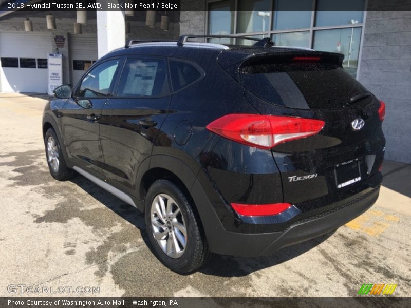Black Noir Pearl / Beige 2018 Hyundai Tucson SEL AWD