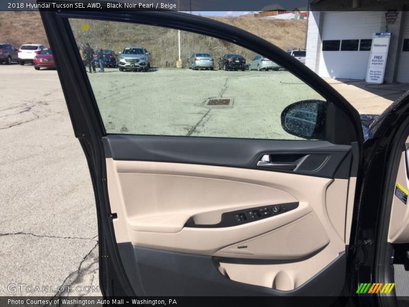 Black Noir Pearl / Beige 2018 Hyundai Tucson SEL AWD