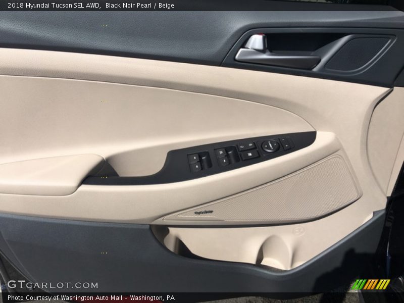 Black Noir Pearl / Beige 2018 Hyundai Tucson SEL AWD