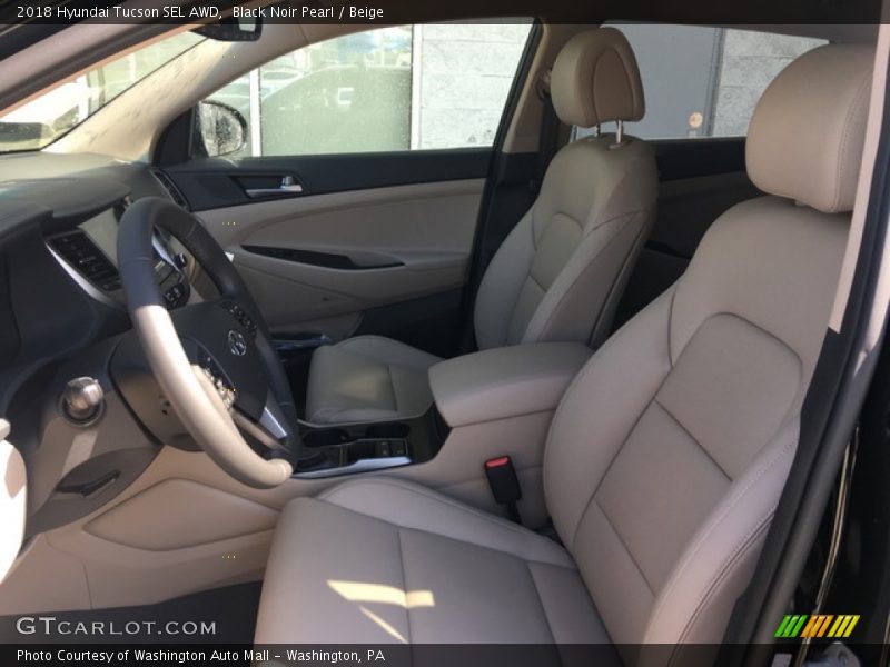 Black Noir Pearl / Beige 2018 Hyundai Tucson SEL AWD
