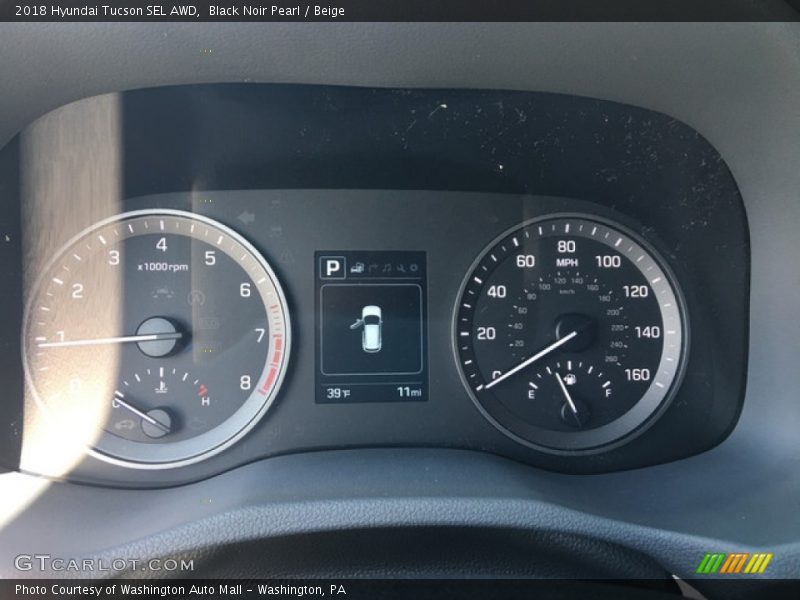 Black Noir Pearl / Beige 2018 Hyundai Tucson SEL AWD
