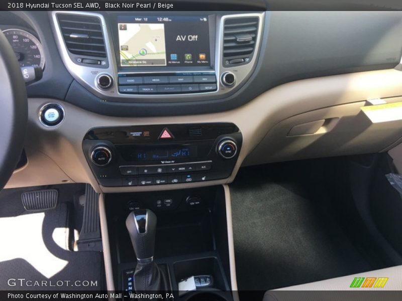 Black Noir Pearl / Beige 2018 Hyundai Tucson SEL AWD